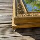 Beveled gold mirror