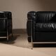 Two ‚LC2‘ Armchairs by Le Corbusier, P. Jeanneret, C. Perriand for Cassina