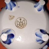 Vintage Gzhel porcelain sugar bowl