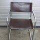 3 fauteuils Matteo Grassi en cuir marron et structure chromée vintage