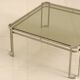 Italian coffee table in metal and brown smoked glass from the 60s