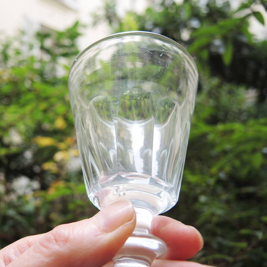 6 Antique Caton Style Crystal Stemmed Glasses H11 cm
