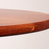 Italian Craftsmanship Round Walnut Side Table from the 60s