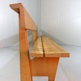 Modernist solid beech wooden pew 1960’s