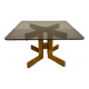 Vintage coffee table in wood and smoked glass, Scandinavian design, 70s