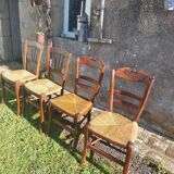 Pair of antique rush-seated chairs