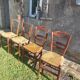 Pair of antique rush-seated chairs