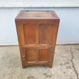 Meuble de métier Frigo bois glacière bar en chêne des années 30