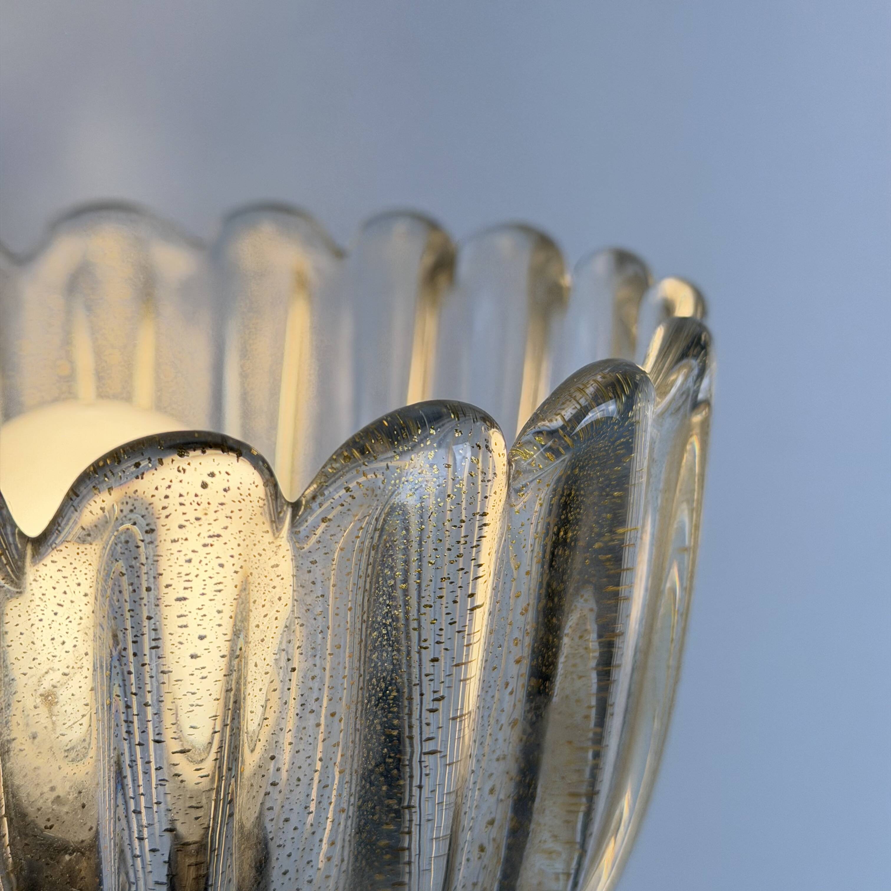 Pair of Murano glass wall sconces by E. Barovier, Italy 1940