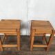 Pair Tabouret wears tripod plant solid wooden sofa tip 1950 Vintage furniture decoration