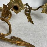 Two Louis XV style bronze wall candlesticks
