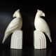 Pair of ceramic parrot bookends