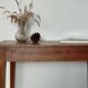 Compact desk in vintage cherry wood