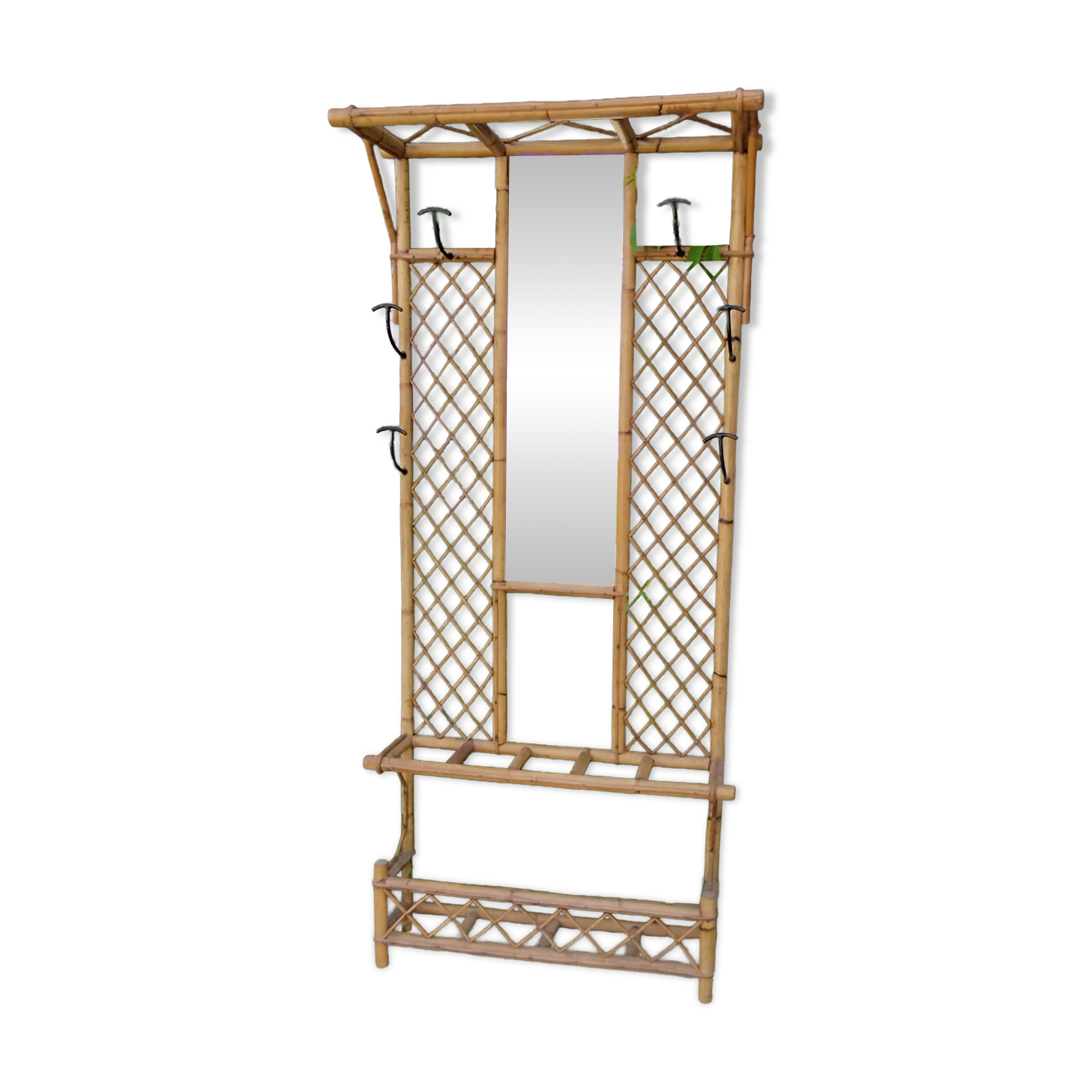 Vintage rattan wardrobe