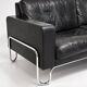 3-seater sofa W.H. Gispen for Dutch Originals, black leather and chrome