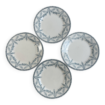 Lot de 4 assiettes plates Creil et Montereau Labrador