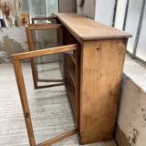 Enfilade de métier en chêne avec portes vitrées