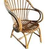 Set of 4 rattan armchairs from the 1960s, France.