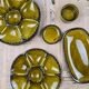 Vintage oyster service Gien – 6 plates, serving dish, ramekin and small bowl