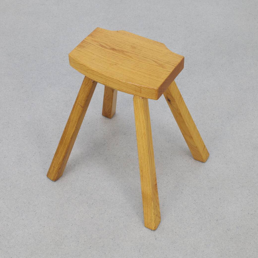 Vintage Low Stool in Wood, 1960s