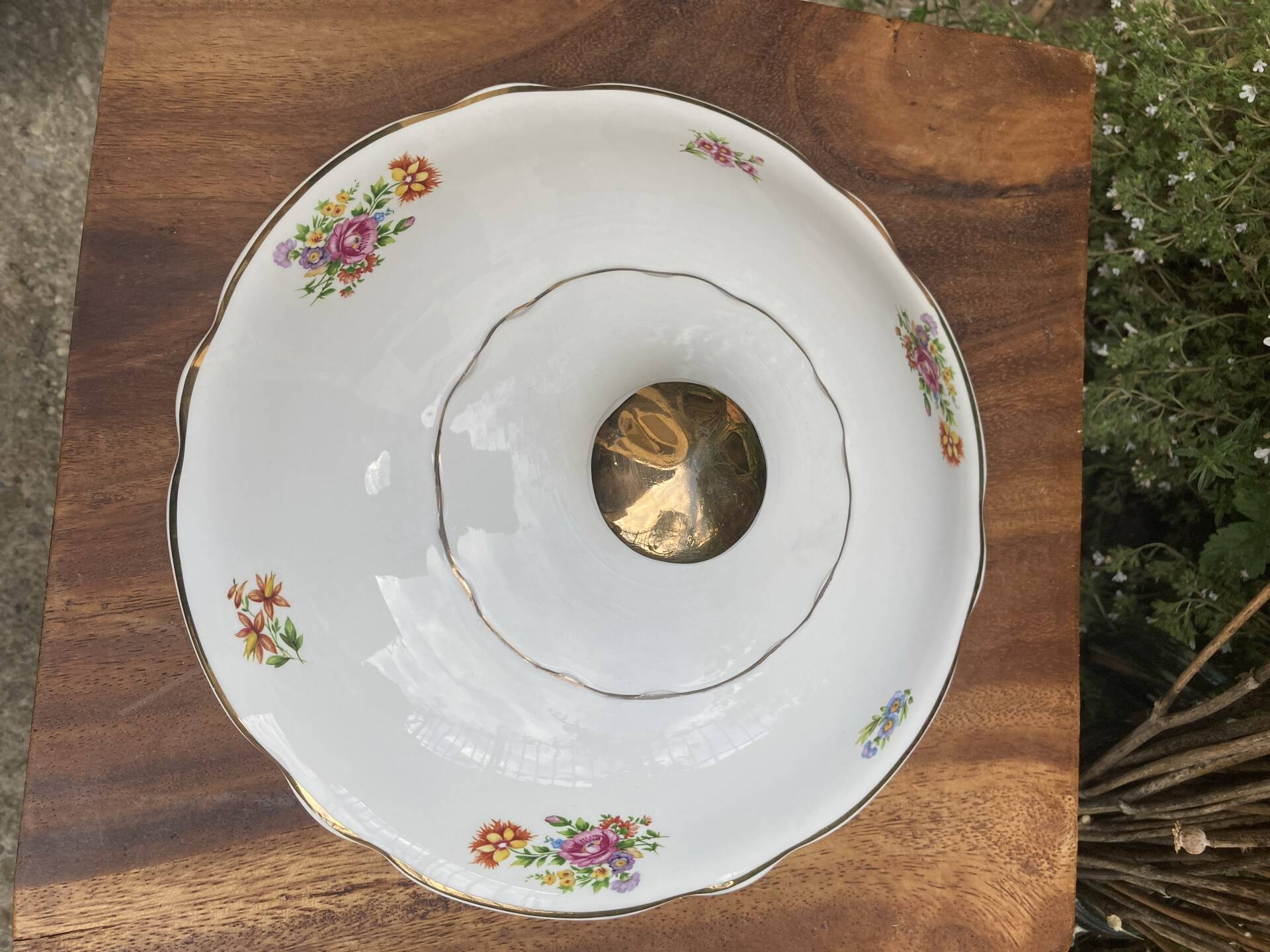 Soupière Digoin Sarreguemines motif romantique