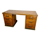 Wooden desk with pedestals