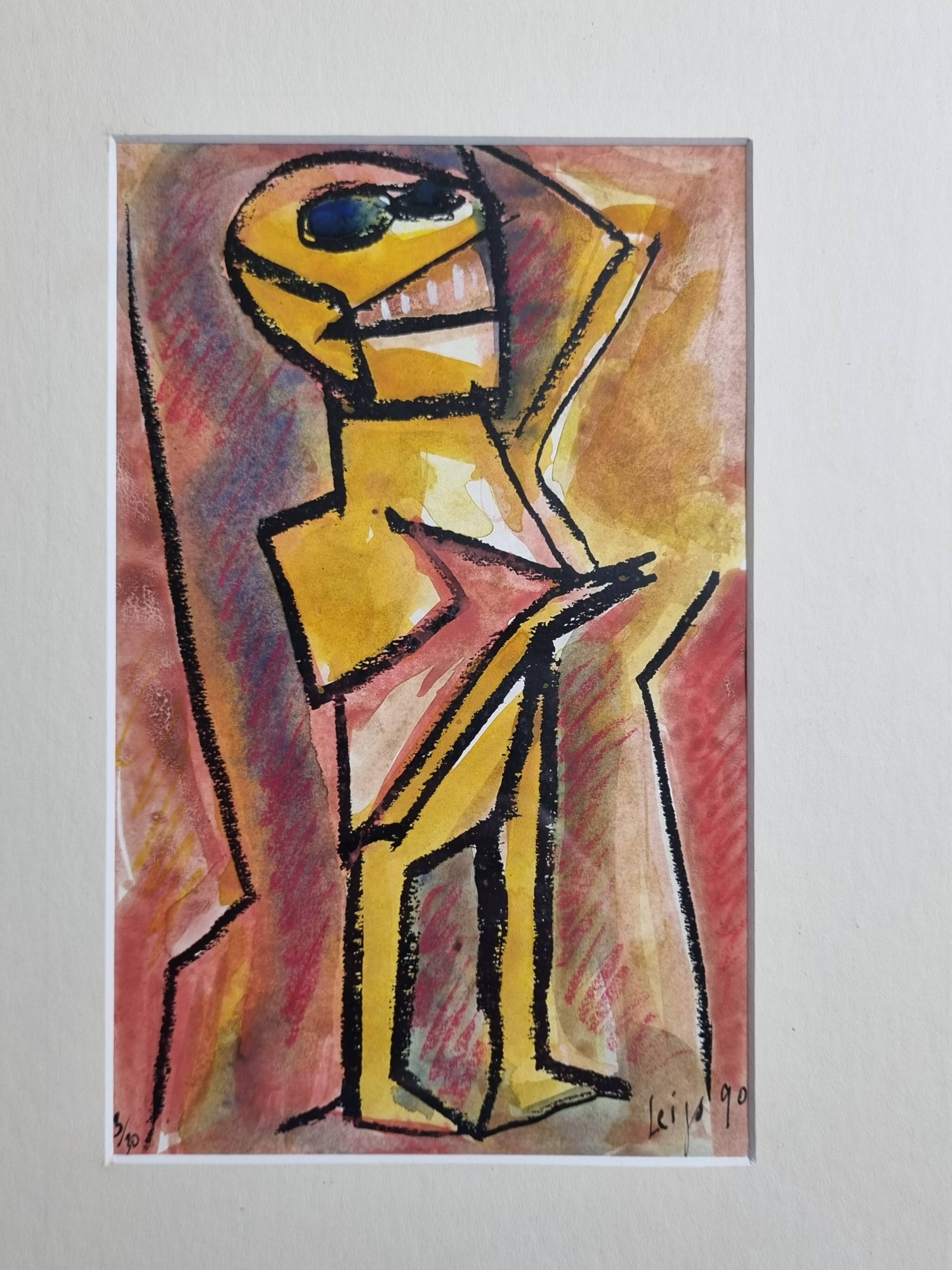 Expressionist portrait by Bernard Leijs, 1990