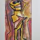 Portrait expressionniste signée Bernard Leijs, 1990