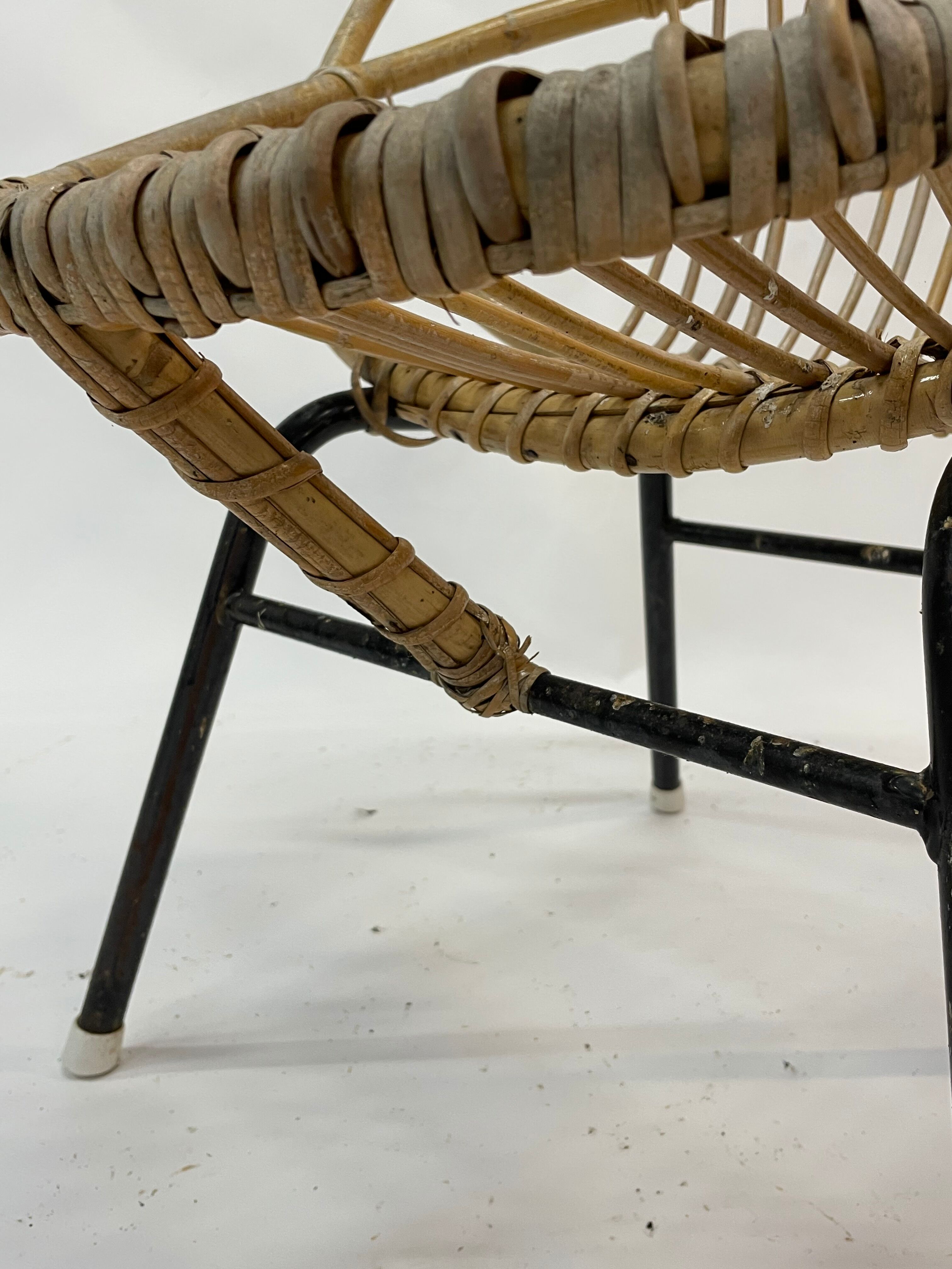 Vintage rattan chair by Dirk van Sliedregt Rohe Noordwolde 1960 in the Netherlands