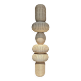 column hanging lamp, superposition of spherical volumes in rattan H2.