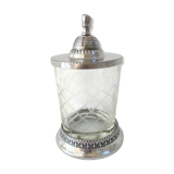 Art-deco candy maker in glass and silver metal