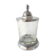 Art-deco candy maker in glass and silver metal