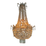Pearl Bag, Chandelier Trimmed with Rows of Cut Crystal Beads, Circa 1