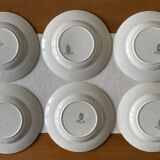 6 antique deep plates in Gien earthenware