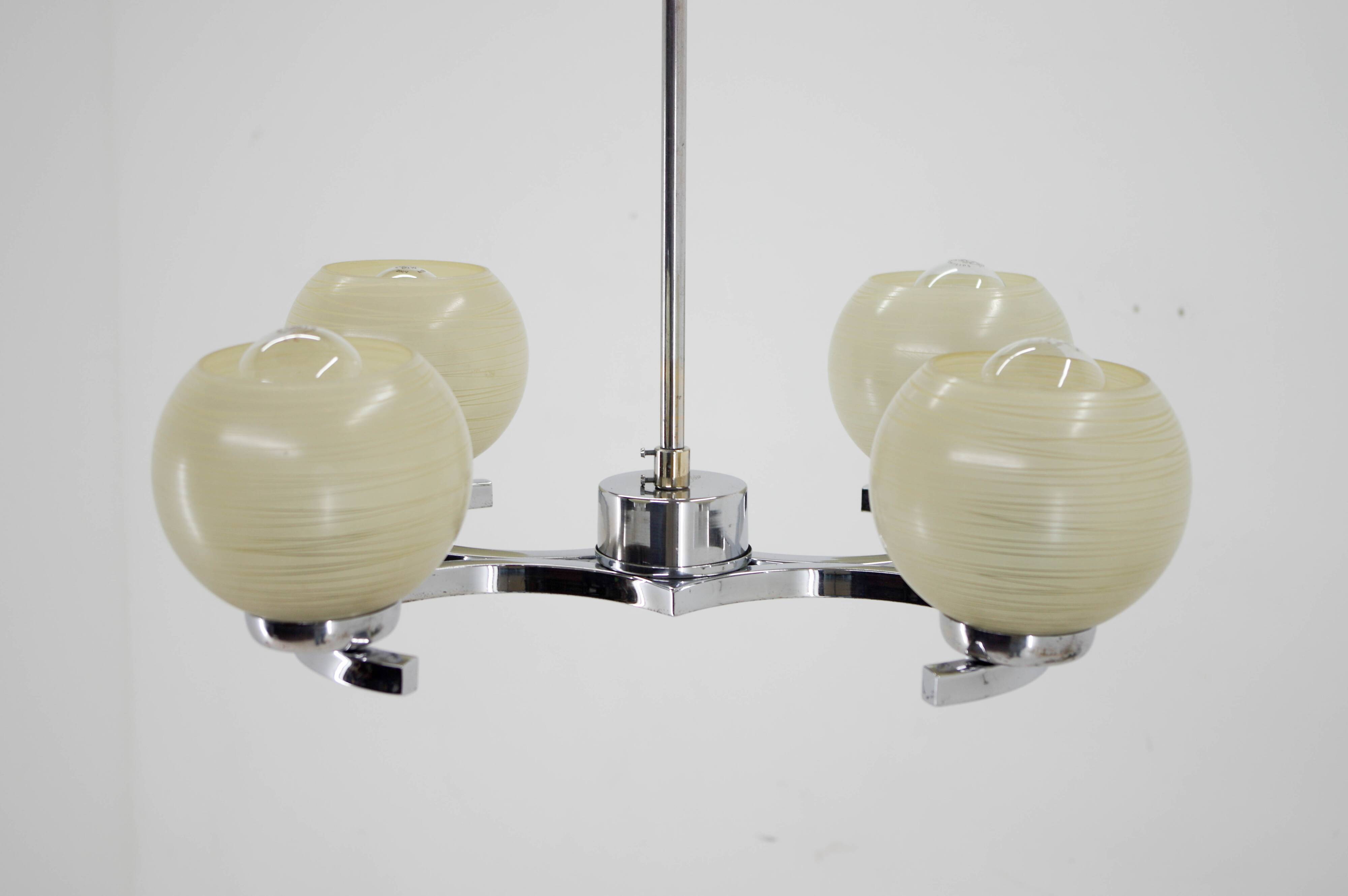 Mid-Century Chandelier by Napako, 1950s, Restored