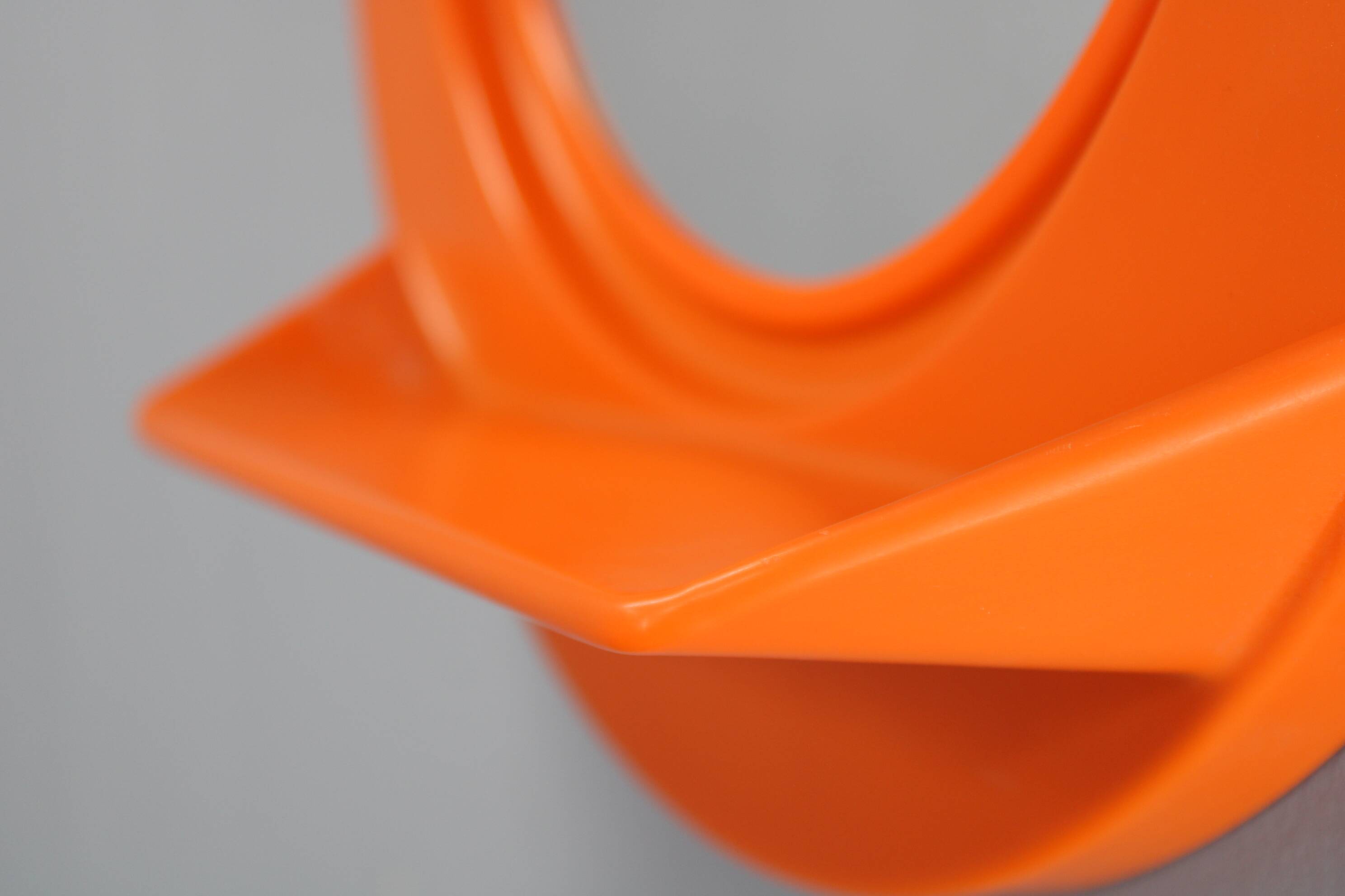 Vintage Italian Space Age round plastic mirror with shelf, 1970s