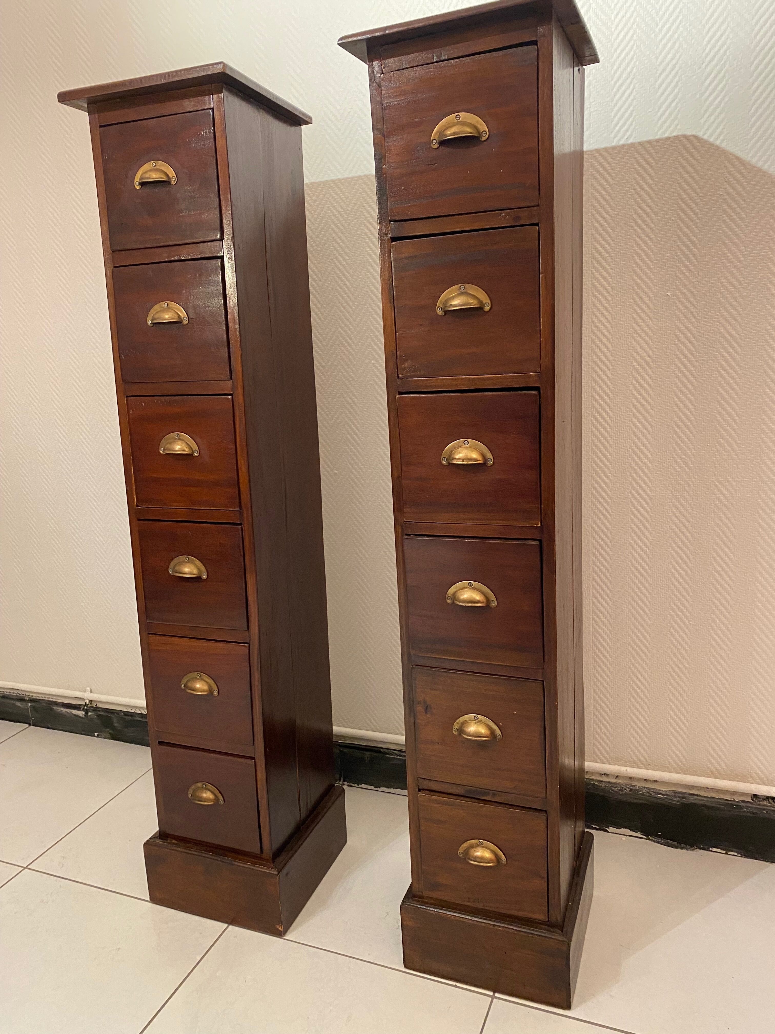 Pair of industrial furniture column 1950