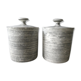 Set de 2 pots de cuisine en céramique, Salins, années 50