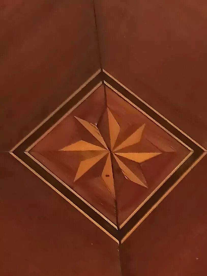 Work table desk 19th century inlaid walnut maple rosewood