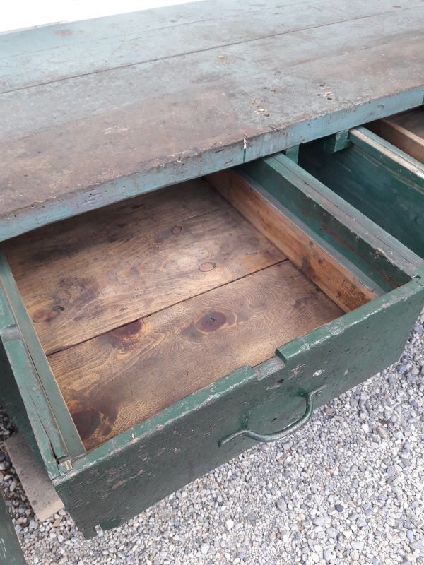Établi industriel d'atelier 4m ancien
