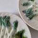 Assiettes barbotine Salins – décor asperges & artichaut