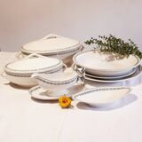 Service 7 pieces soup, dishes, saucer and ravine Sarreguemines Model Nobilis