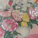 Watercolor painting, spring bouquet, framed.