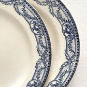 2 antique flat plates made of ironstone "Directoire" Salins