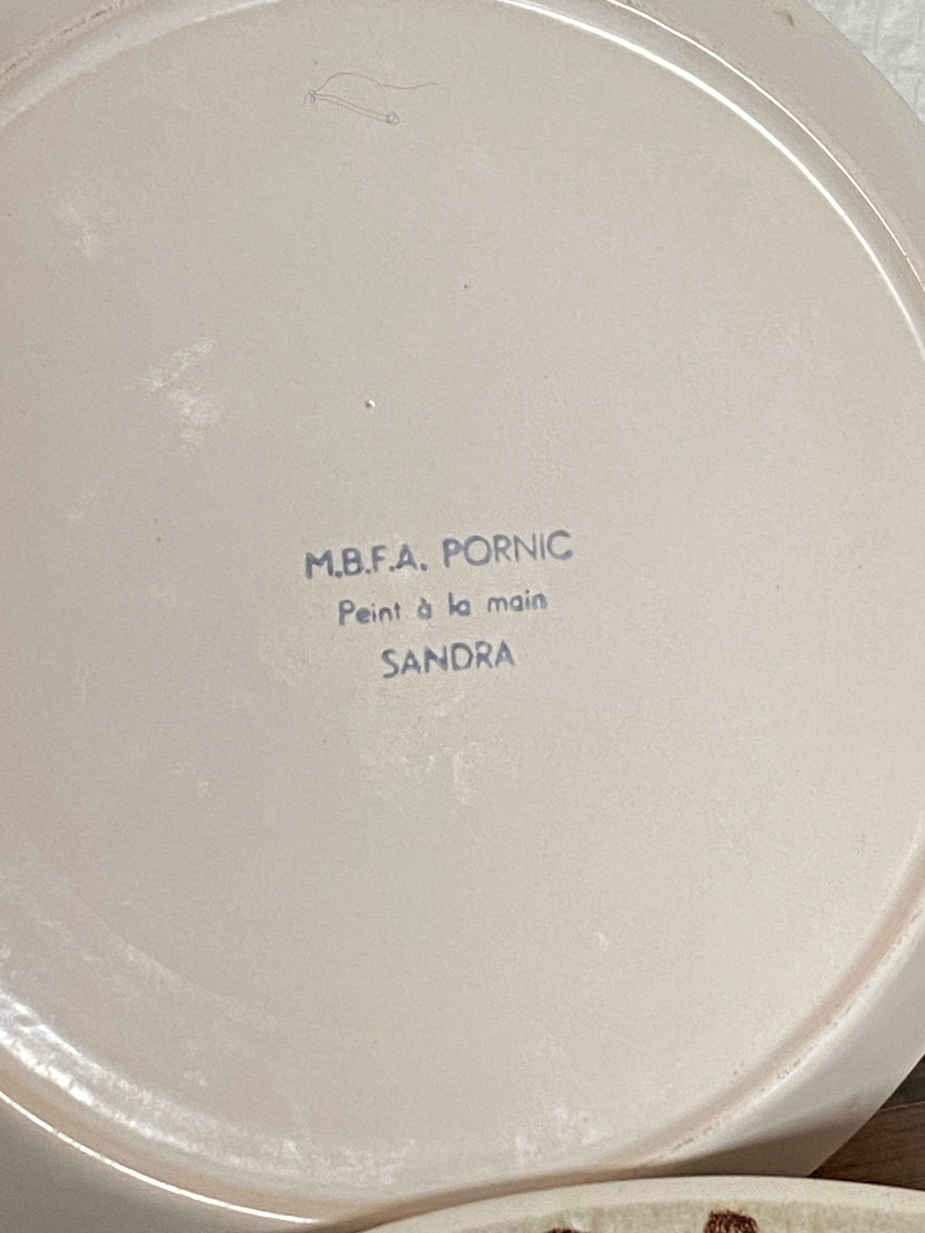 Set of 3 dessert plates M.B.F.A. Pornic