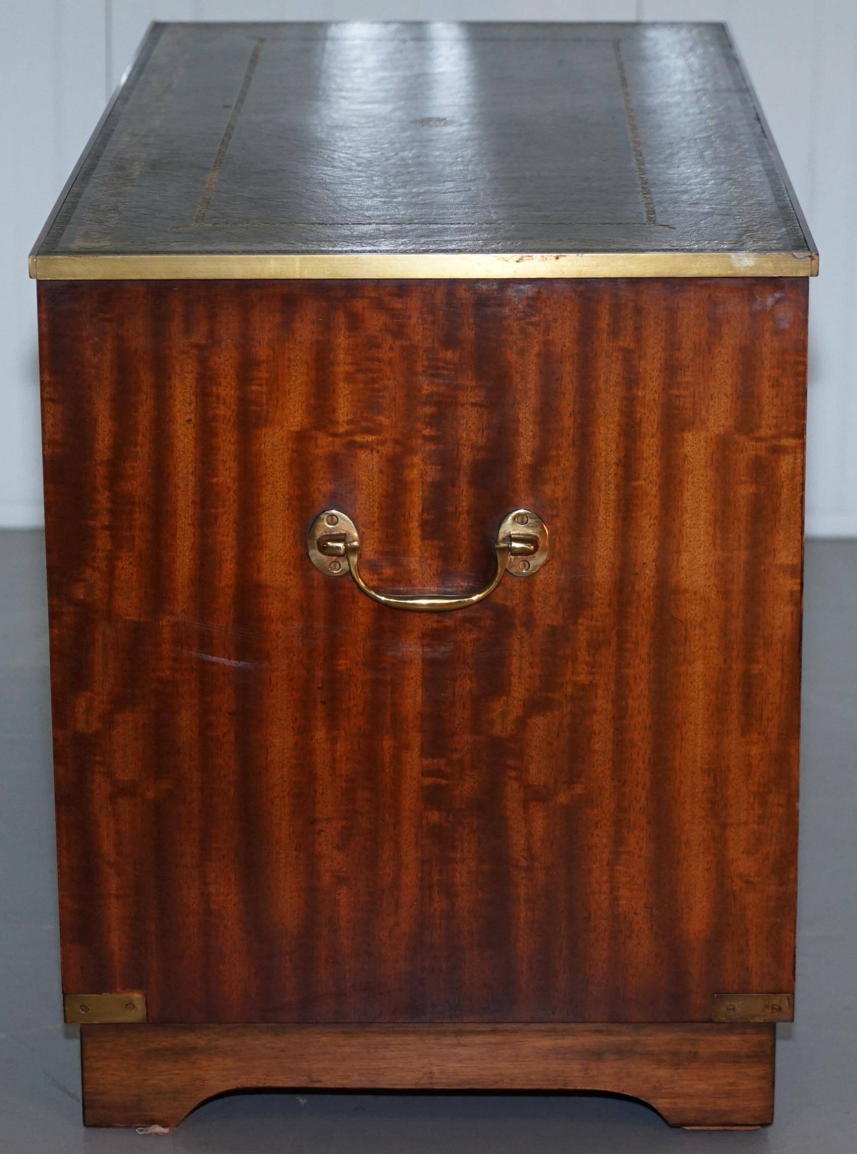 Reprodux Bevan Funnell chest of drawers with a leather top