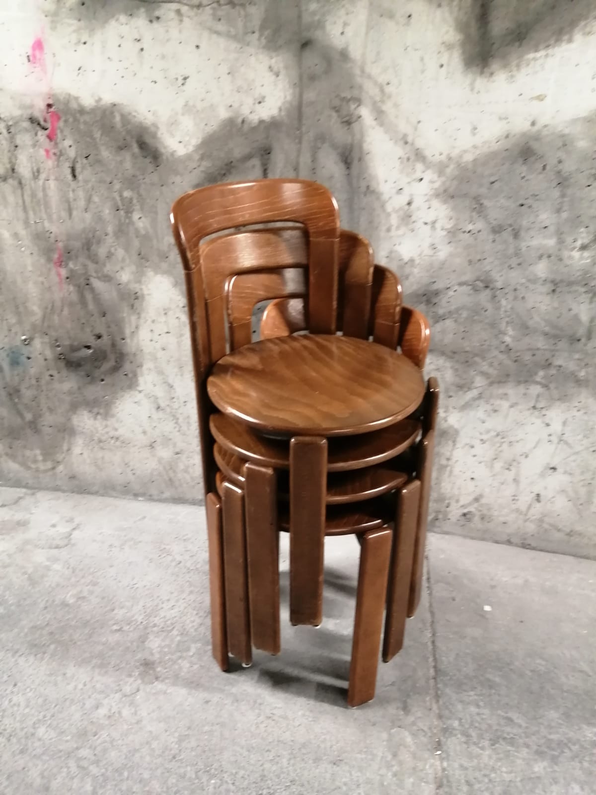 Lot Bruno Rey kush-co dark brown chairs