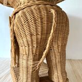 Vintage elephant rattan table