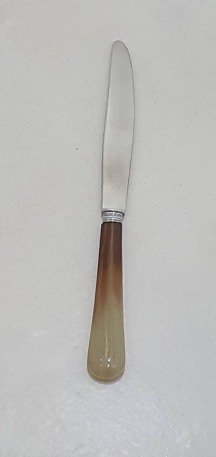 Stainless steel table and dessert knives with mother-of-pearl handles