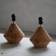 Sculptural Danish modern table lamp in wood by Kirk, 1980s.